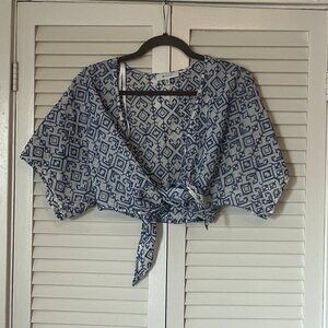 Blue Patterned Women's Sweater